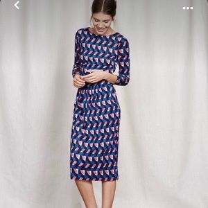 Boden 3/4 sleeve knit midi dress size 8